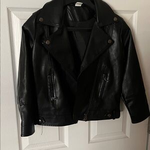 Kids Black Leather Jacket